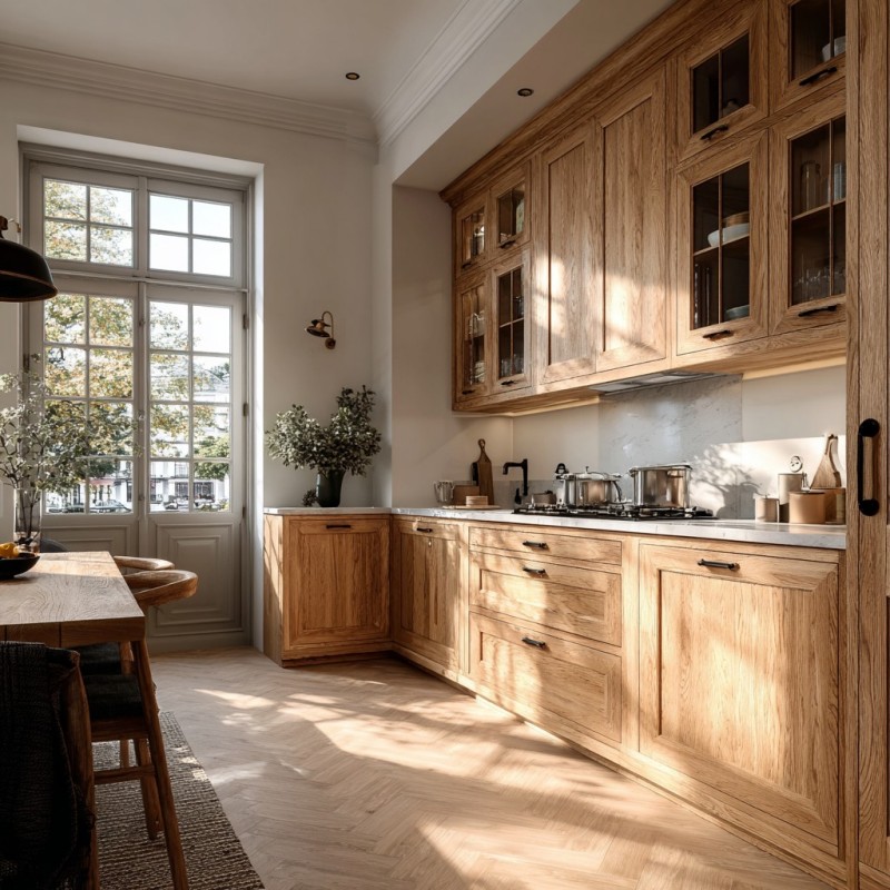 Gabinetes de cocina de madera maciza
